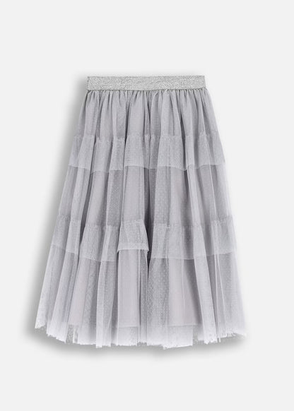 Kid Girls Solid Grey Skirt