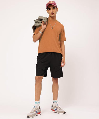 Men's Standard Fit Waffle T-Shirt-Toffy brown