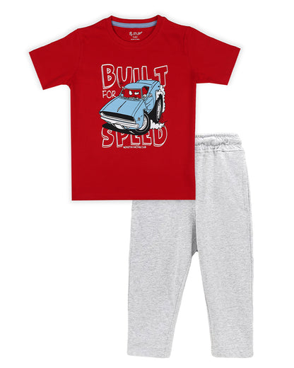 J&JP Kids Boys Printed T-shirt and Pant Set