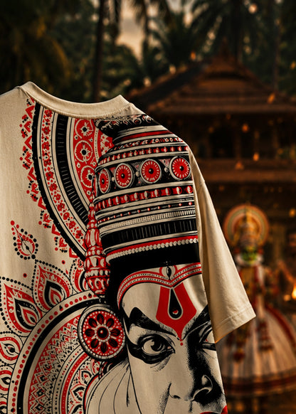Kathakali Heritage Oversized T-Shirt – Kerala Onam Edition