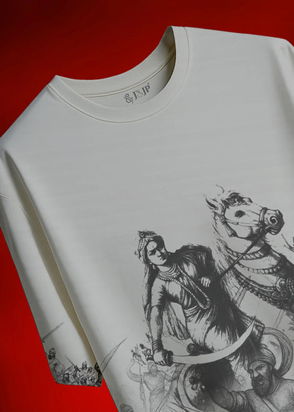 Womens Velu Nachiyar Battle Field Printed T-Shirt- Grey