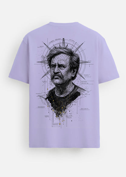 GOAT Series Iconic Rajini Back Graphic Printed Regular Fit T-Shirt for Men- Purple