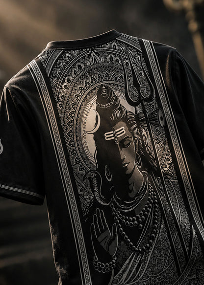 Womens Mahadev Divine Back Graphic Print T-Shirt