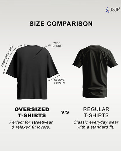 J&JP Men Yazhi Tamil Tshirt Oversized - Black