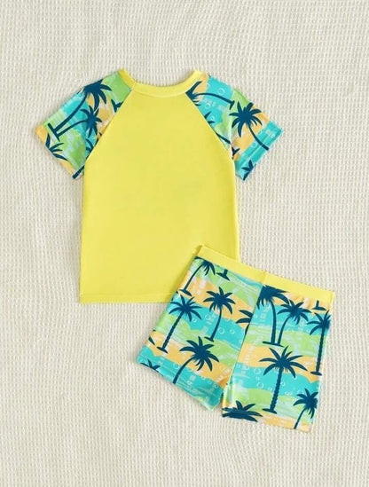J&JP Boys Beach Theme Printed T-Shirt and Shorts Set