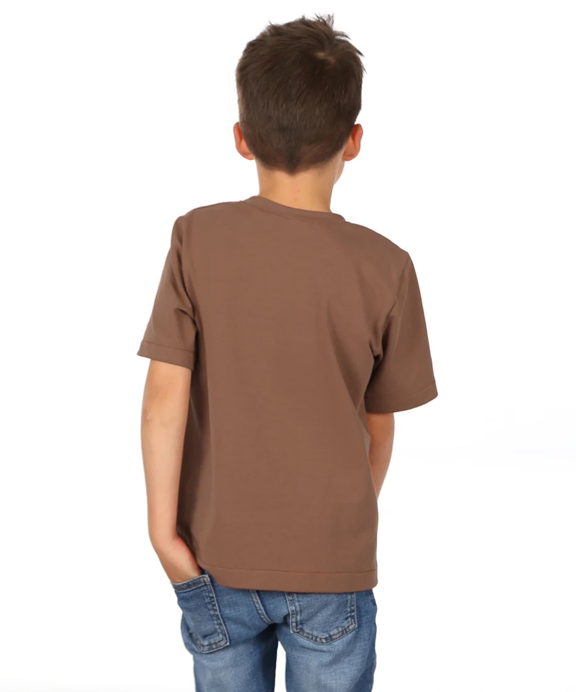 Aathichudi Tamil Printed Boys Oversized T-Shirt- Brown