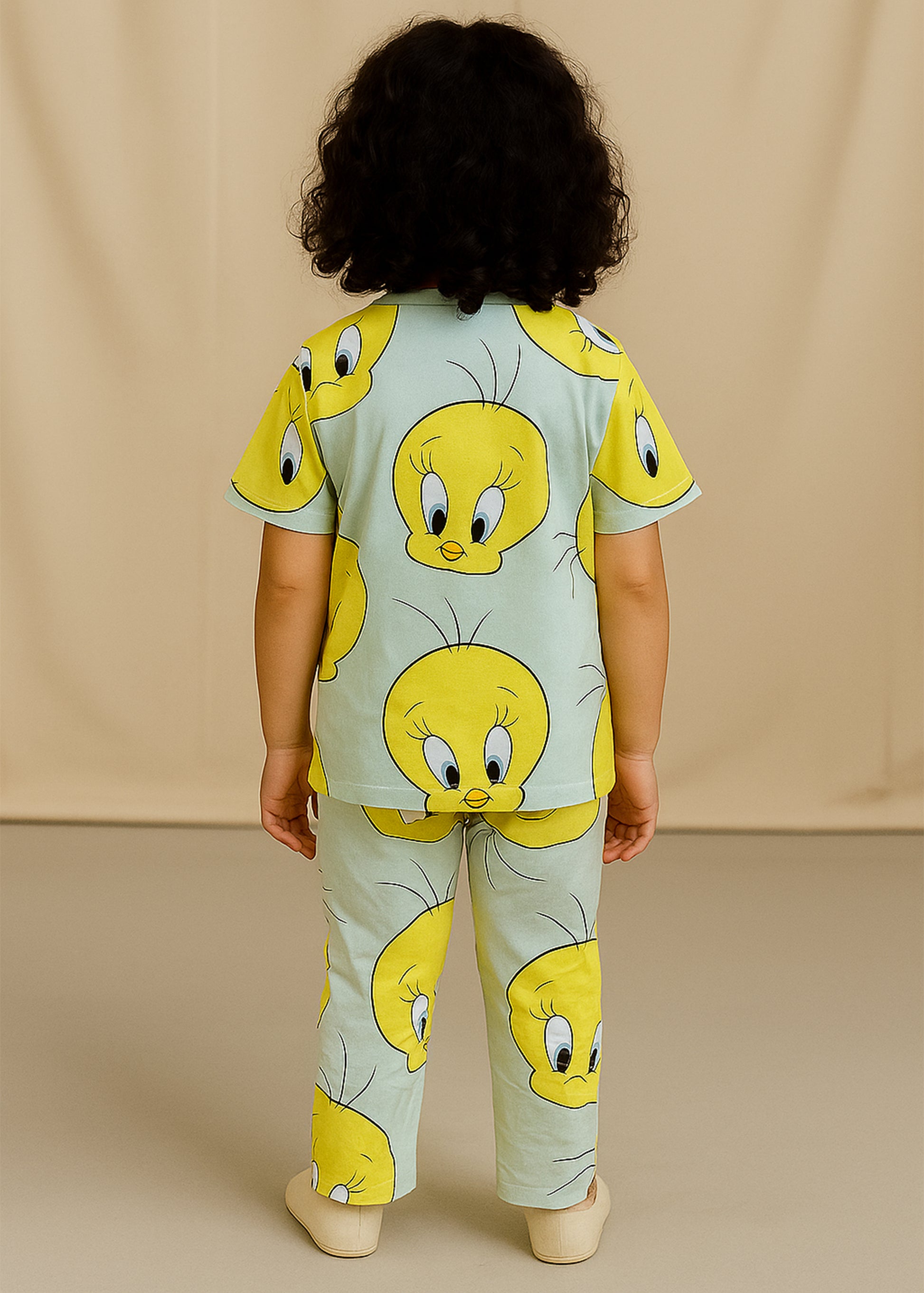 J&JP Kids Duck Printed Half Sleeve T-shirt and Pant Set- Sky Blue