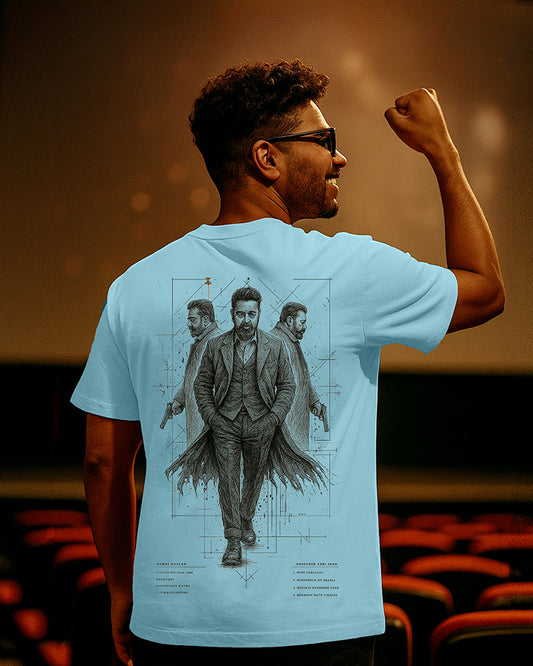 GOAT Series Iconic kamal Back Graphic Printed Regular Fit T-Shirt for Men- Beige