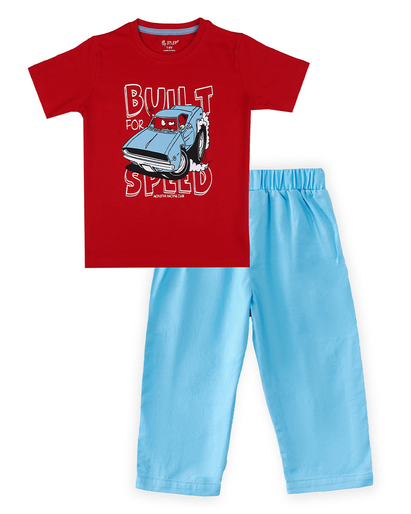 J&JP Kids Boys Printed T-shirt and Pant Set