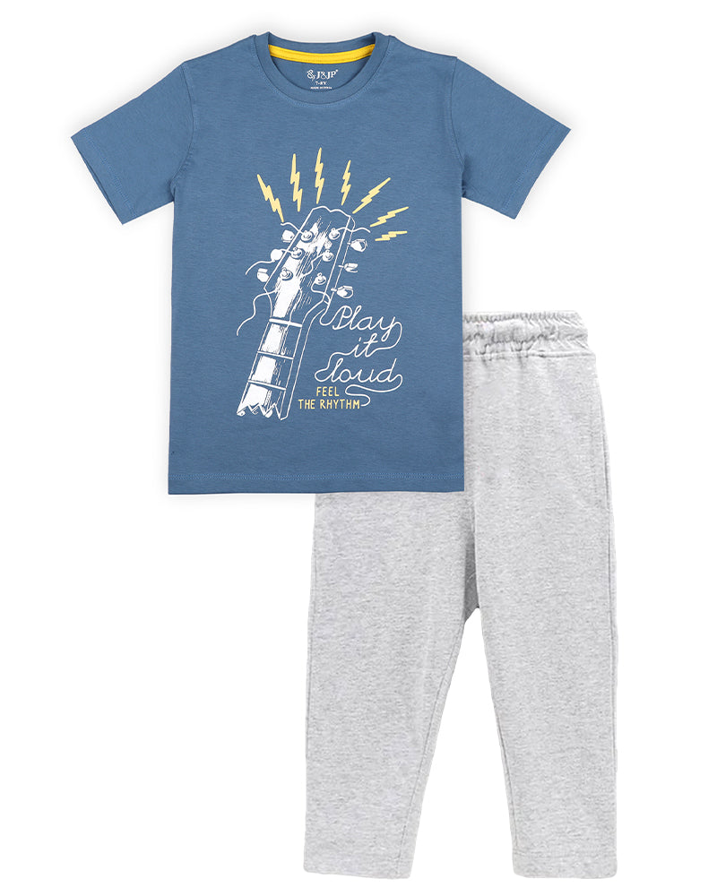 J&JP Kids Boys Printed T-shirt and Pant Set