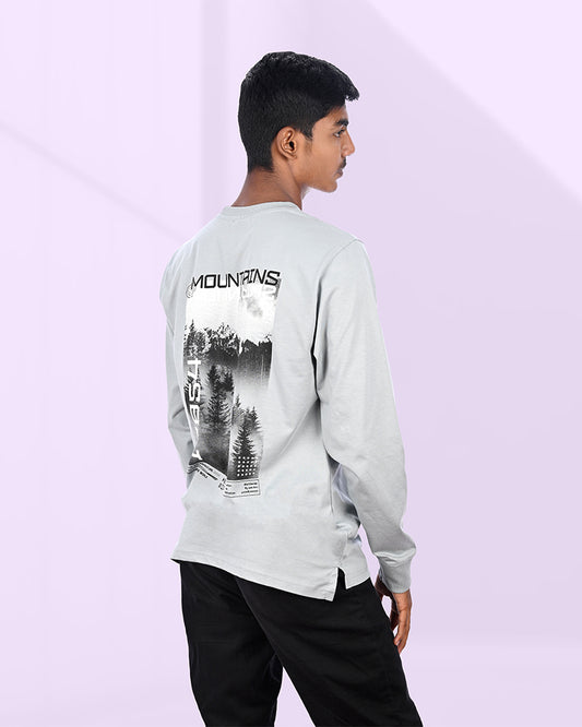 J&JP Men's Graphic Prined Full sleeve Tshirt-Light green