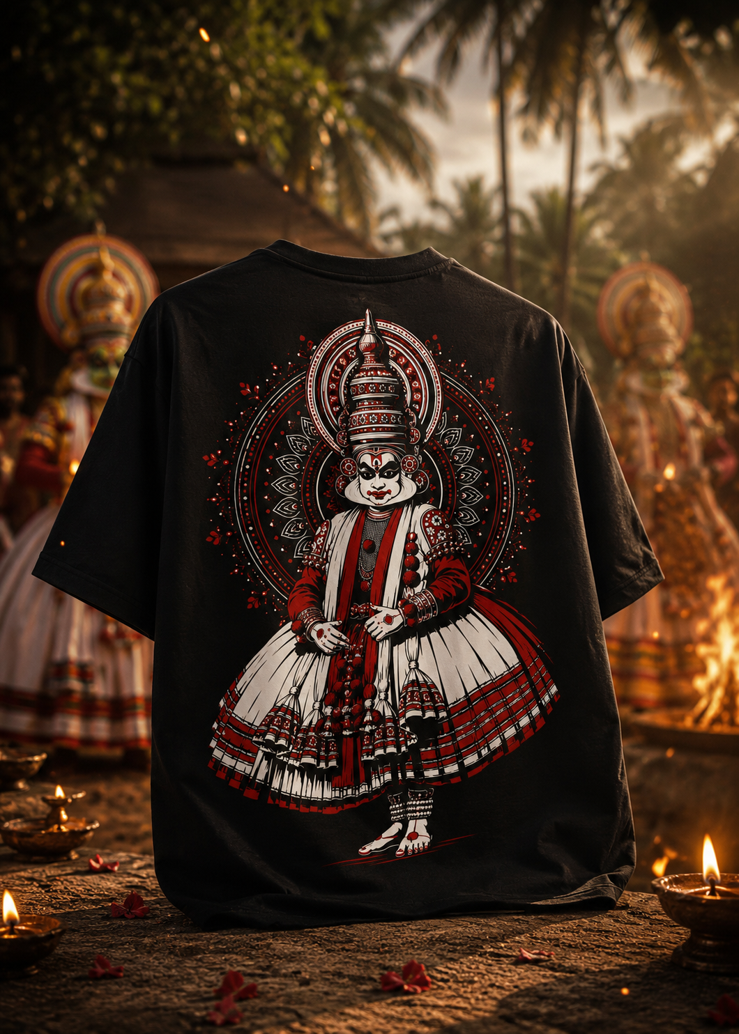Veera Kathakali Oversized T-Shirt – Kerala Onam Legacy Edition | J&JP