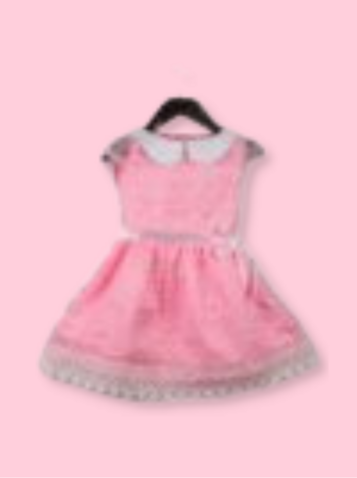 Kids  Pink Cap sleeve Printed Fancy lace Dress