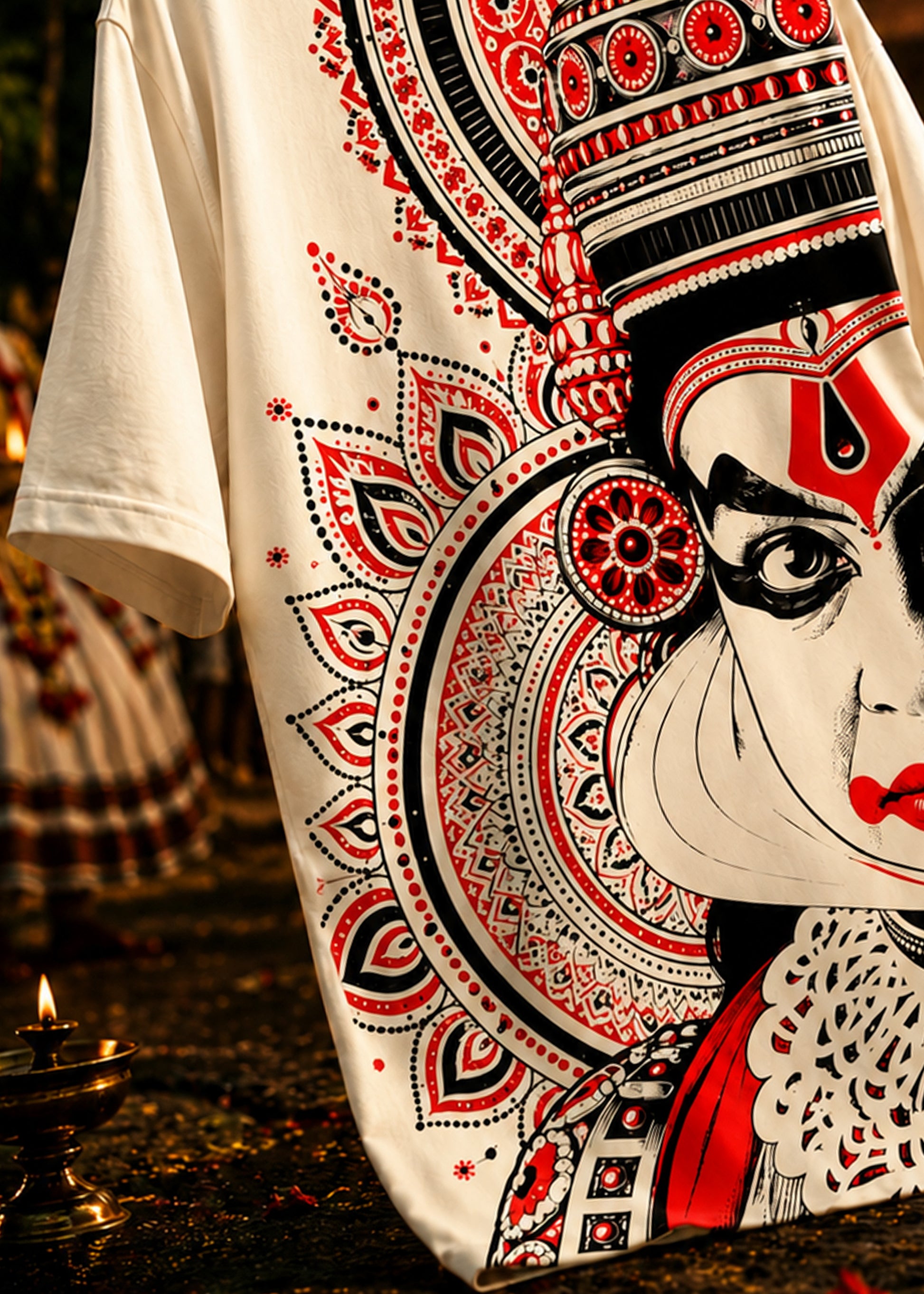 Kathakali Heritage Oversized T-Shirt – Kerala Onam Edition