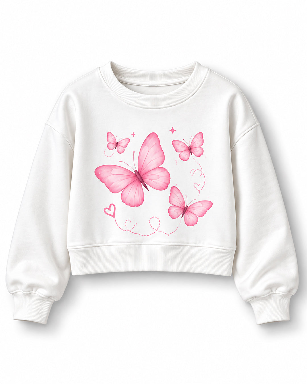 J&JP Girls Butterfly Printed Sweatshirt and Pant Set