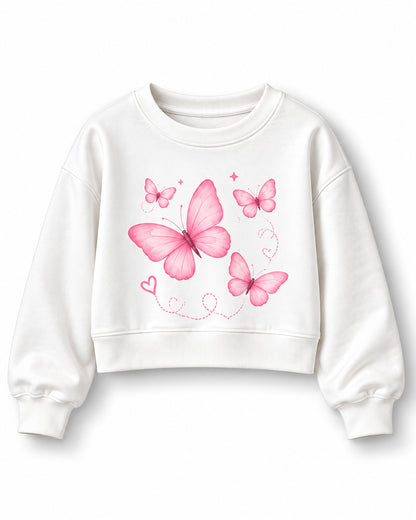 J&JP Girls Butterfly Printed Sweatshirt and Pant Set