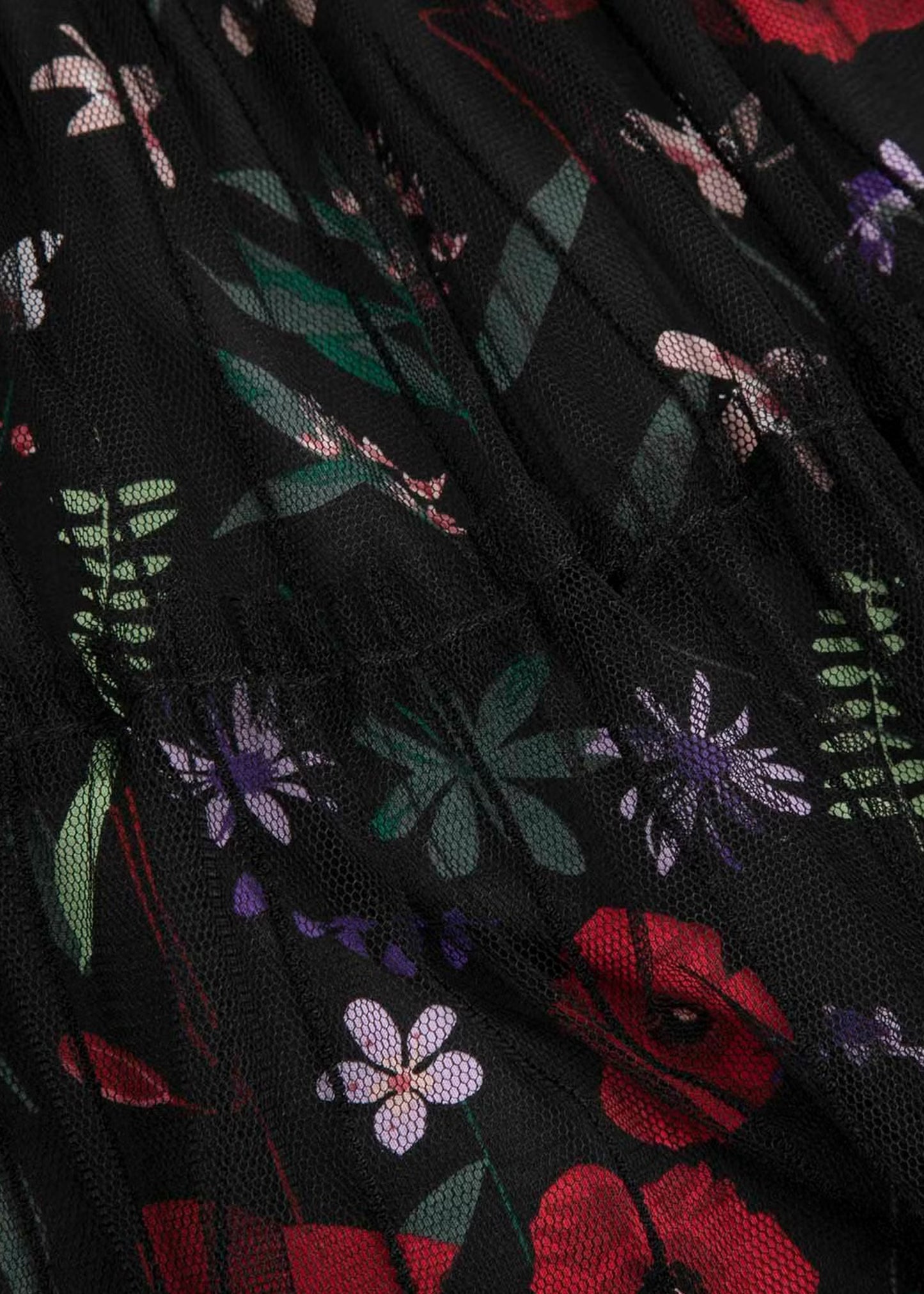 Kids Girls Printed Black Skirt