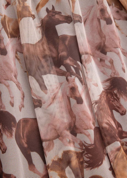 Kid Girls Printed Brown Skirt