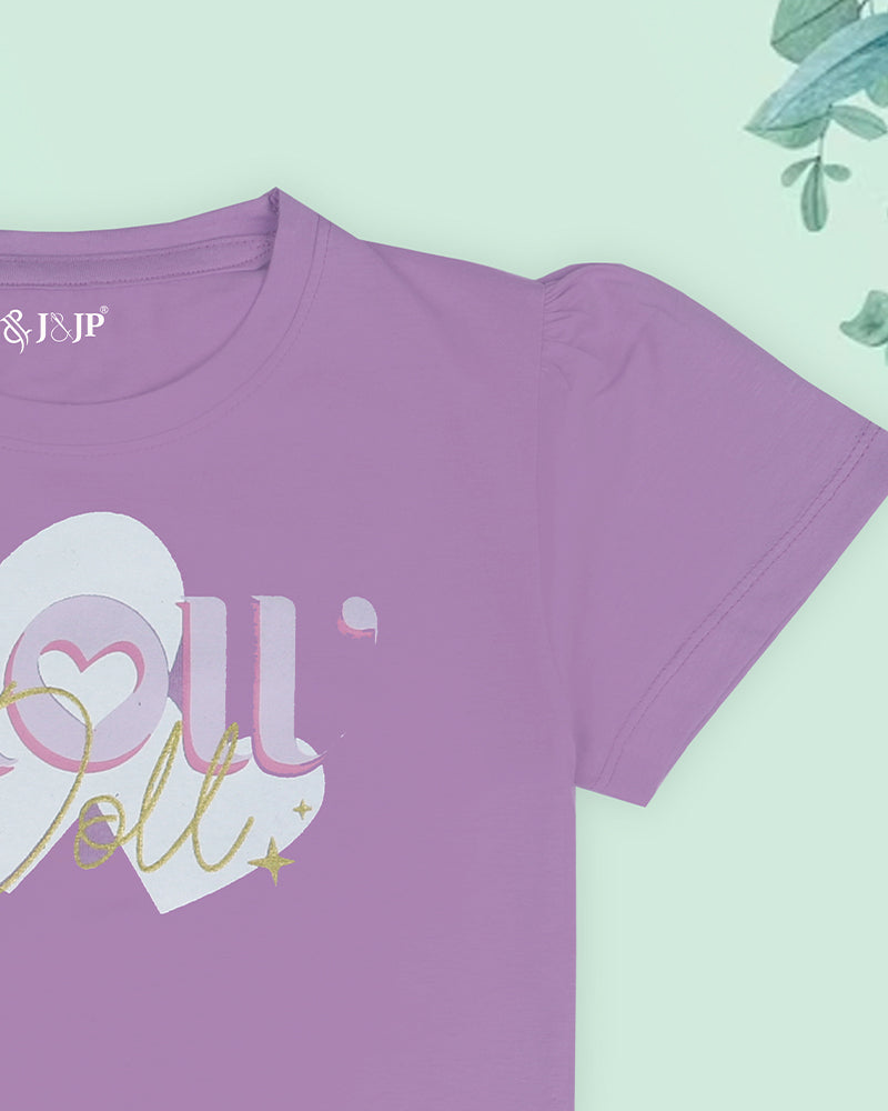 J&JP Kids Girls Printed T-shirt and Pant Set
