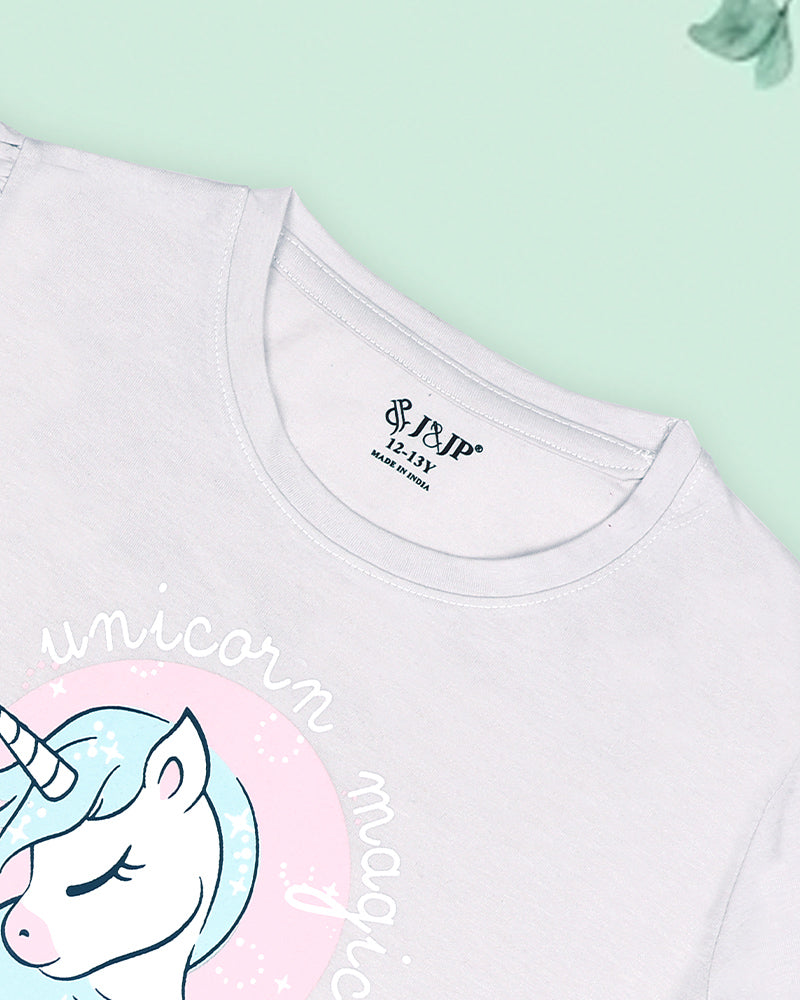 J&JP Kids Girls Printed T-shirt and Pant Set