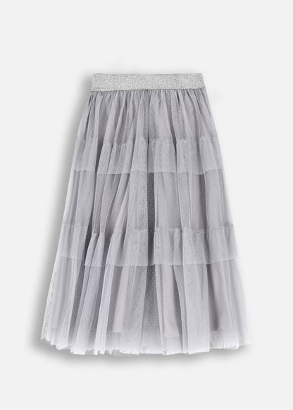 Kid Girls Solid Grey Skirt