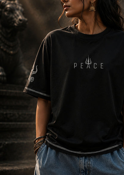Womens Mahadev Divine Back Graphic Print T-Shirt
