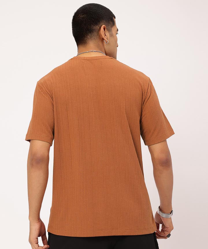 Men's Standard Fit Waffle T-Shirt-Toffy brown