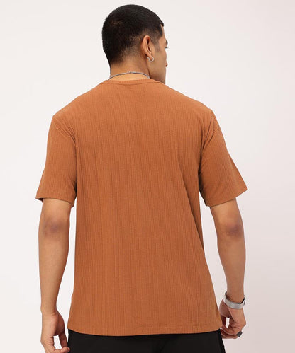Men's Standard Fit Waffle T-Shirt-Toffy brown