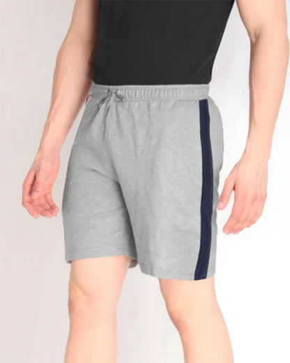 Men Grey Solid Loopknit Shorts