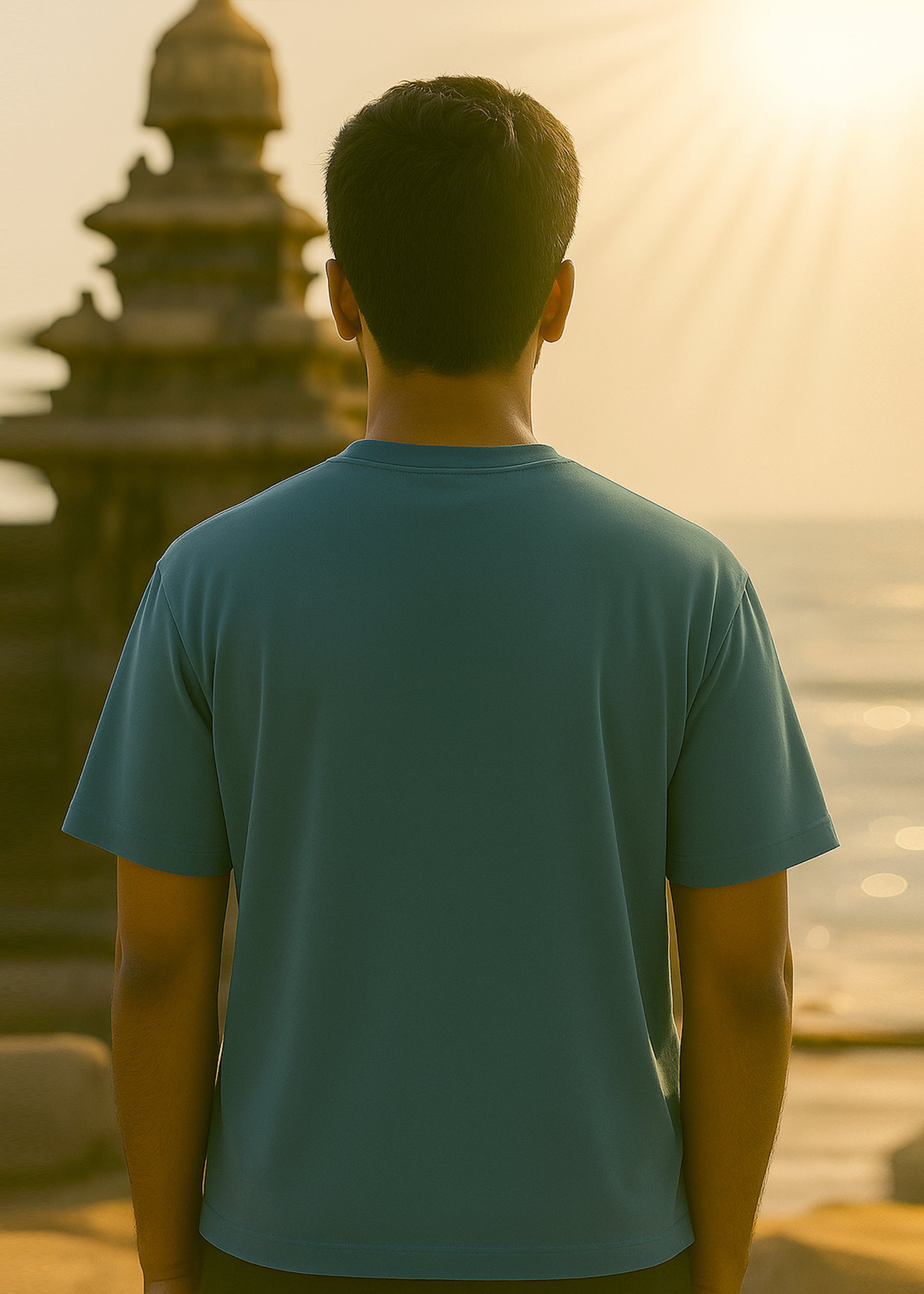 J&JP Men's NeIthal Printed Five Sleeve T-shirt- Blue