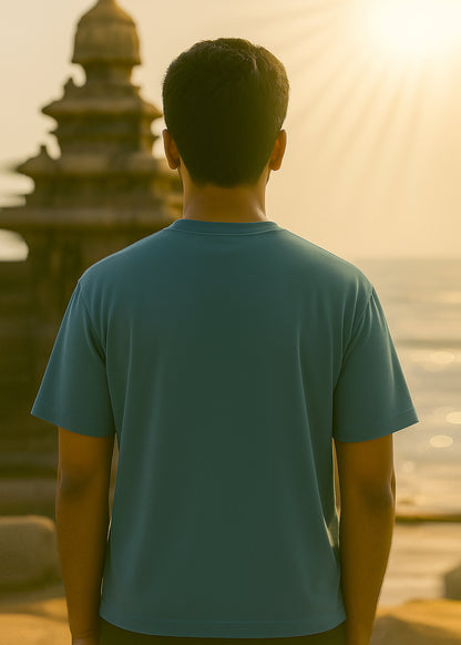 J&JP Men's NeIthal Printed Five Sleeve T-shirt- Blue