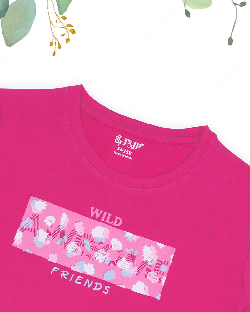 J&JP Kids Girls Printed T-shirt and Pant Set