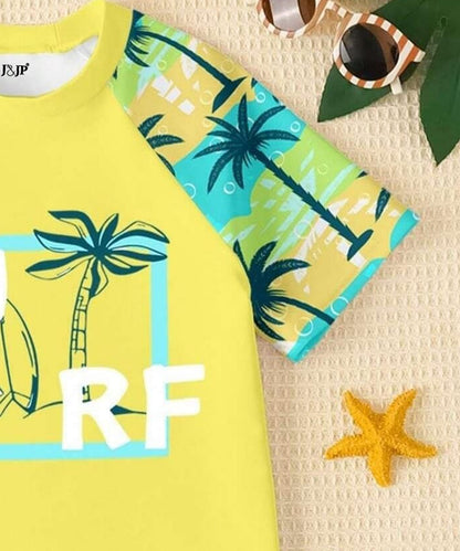 J&JP Boys Beach Theme Printed T-Shirt and Shorts Set