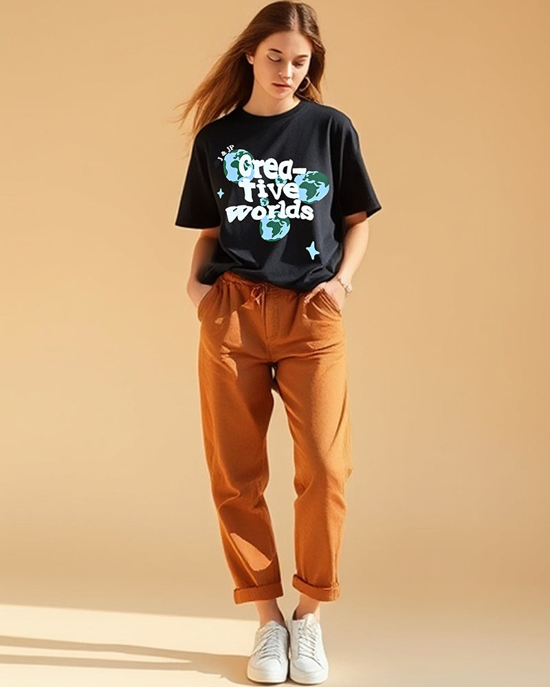 J&JP Mens oversized Puff Printed Tshirt