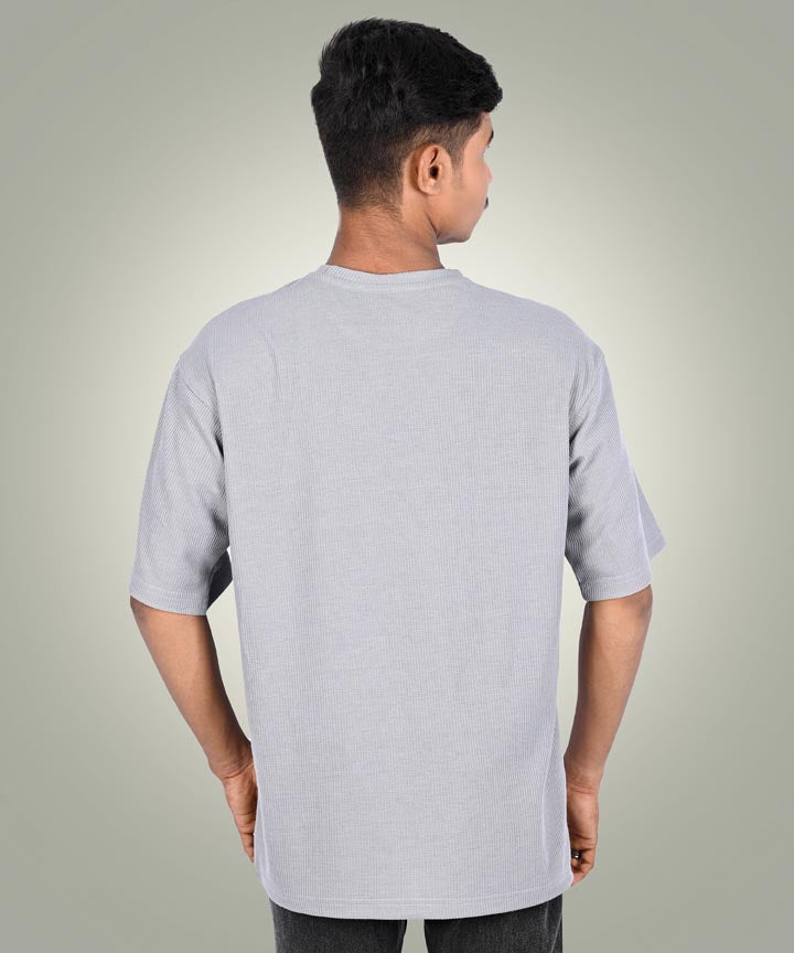 Men's Standard Fit Waffle T-Shirt-Grey