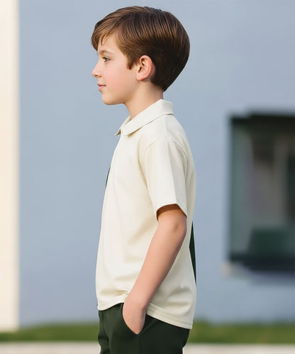 J&JP Boys Color Blocked Polo T-Shirt with Joggers Pant Set