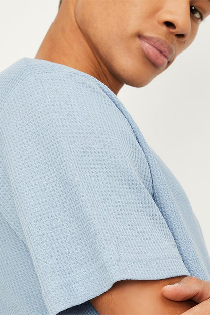 J&JP Texture tshirt-Sky blue