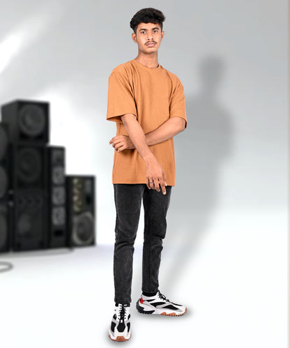 J&JP Texture tshirt-Toffy brown