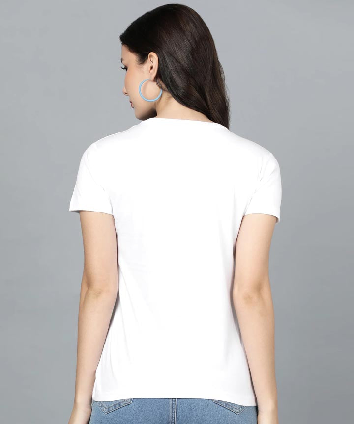 Women happy vibes white tshirt