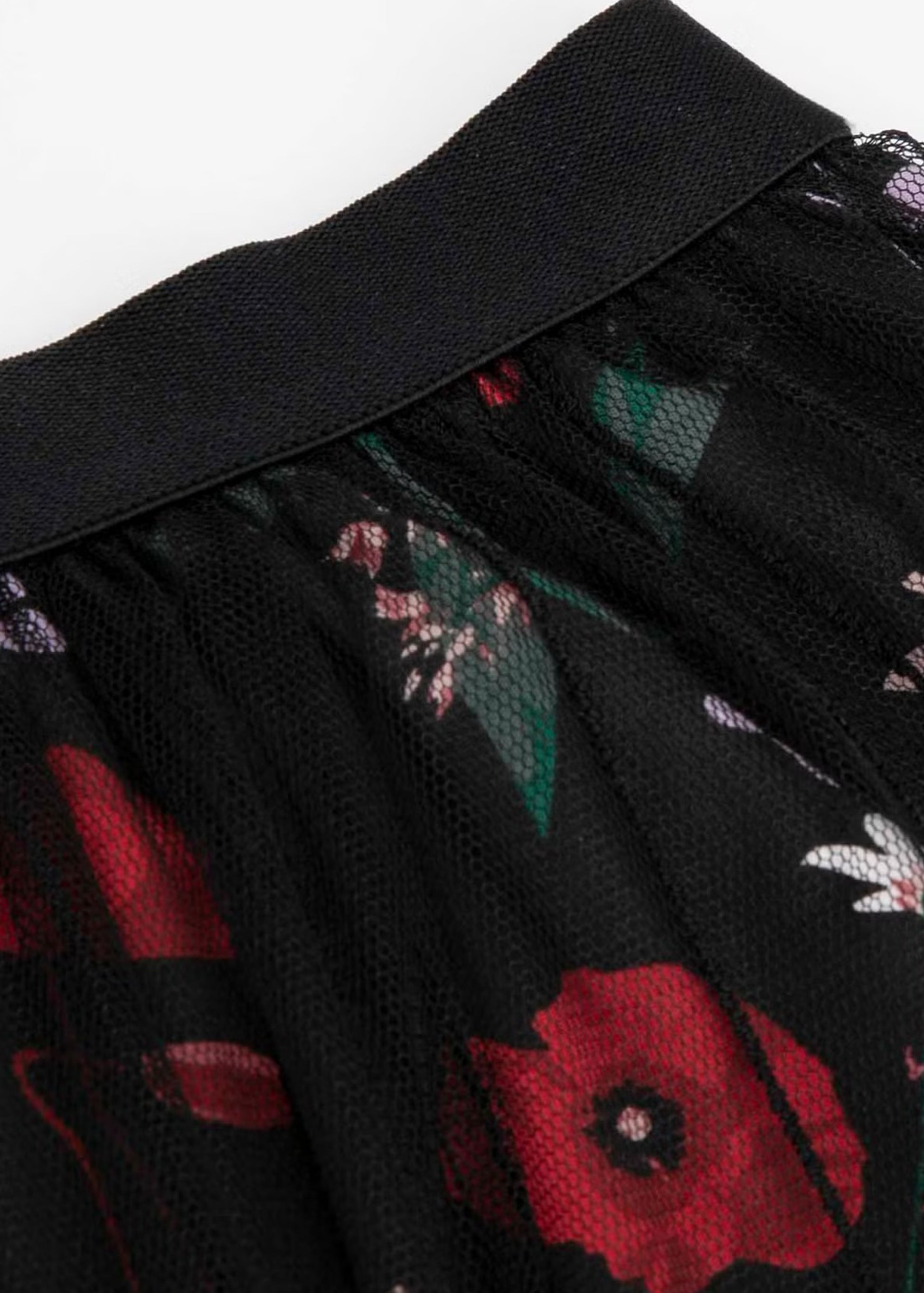 Kids Girls Printed Black Skirt