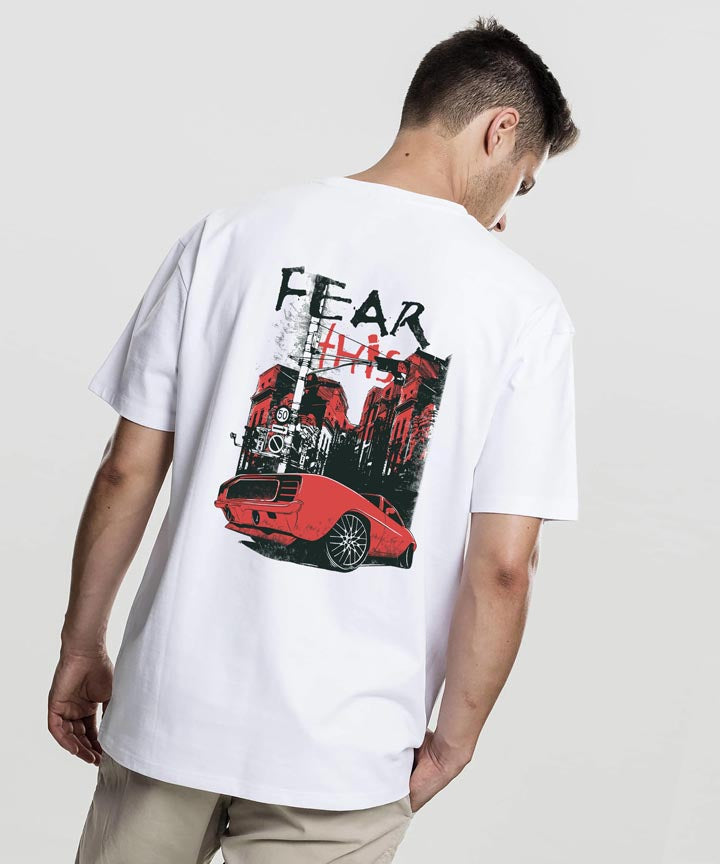 J&JP Men Oversized Back Printed T-shirt - White