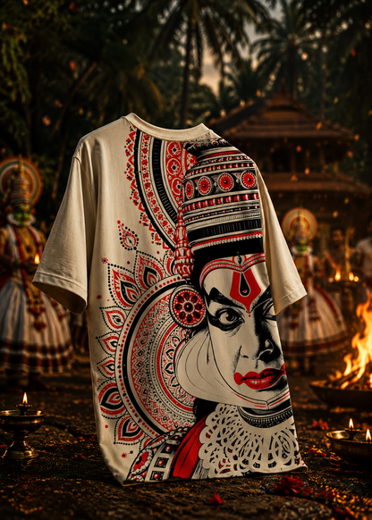 Kathakali Heritage Oversized T-Shirt – Kerala Onam Edition
