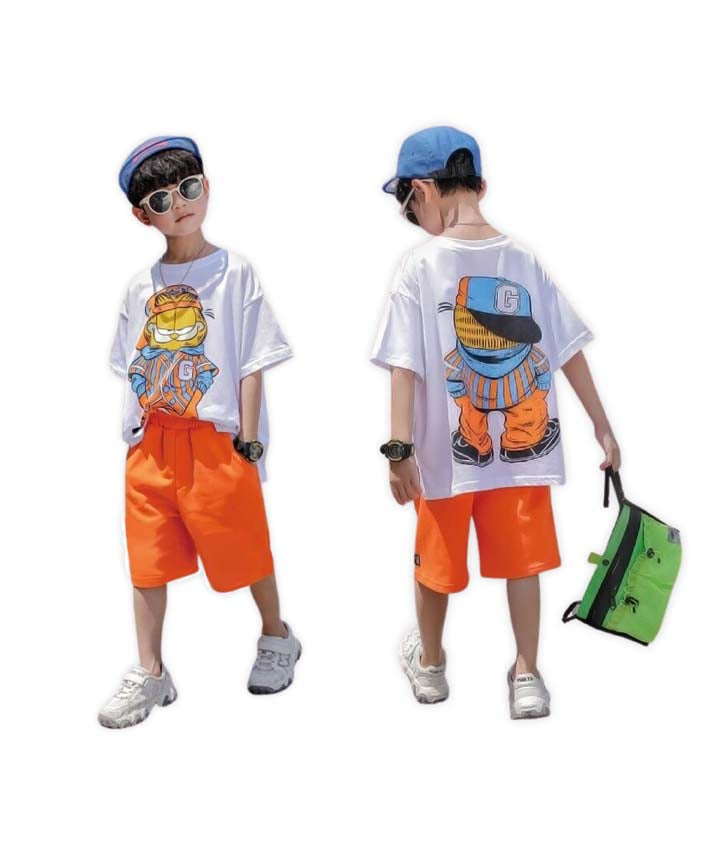 J&JP Kids Boys Printed Half Sleeve T-shirt and Shorts Set