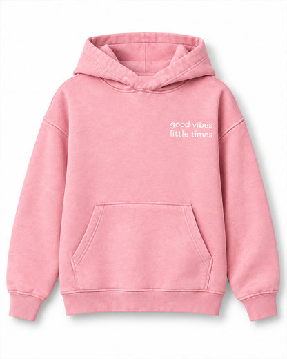 J&JP Girls Pink Printed Full Sleeve Hoodie