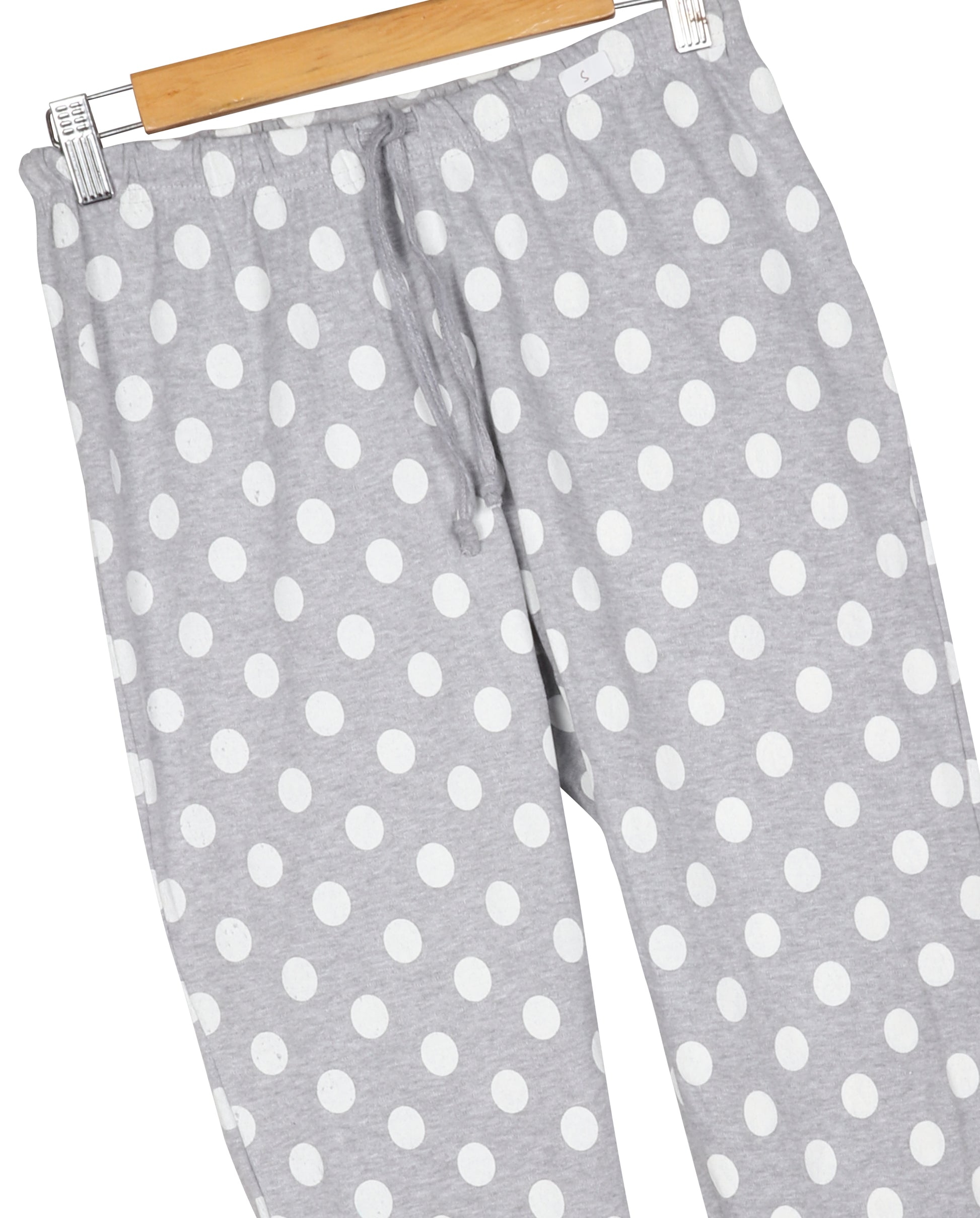 Womens Grey Fleece, Loopknit Printed Pant