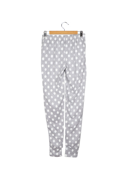 Womens Grey Fleece, Loopknit Printed Pant