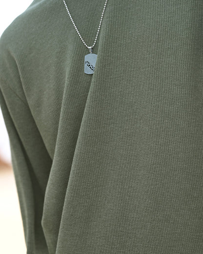 J&JP Men's Textured Full sleeve Tshirt-Olive