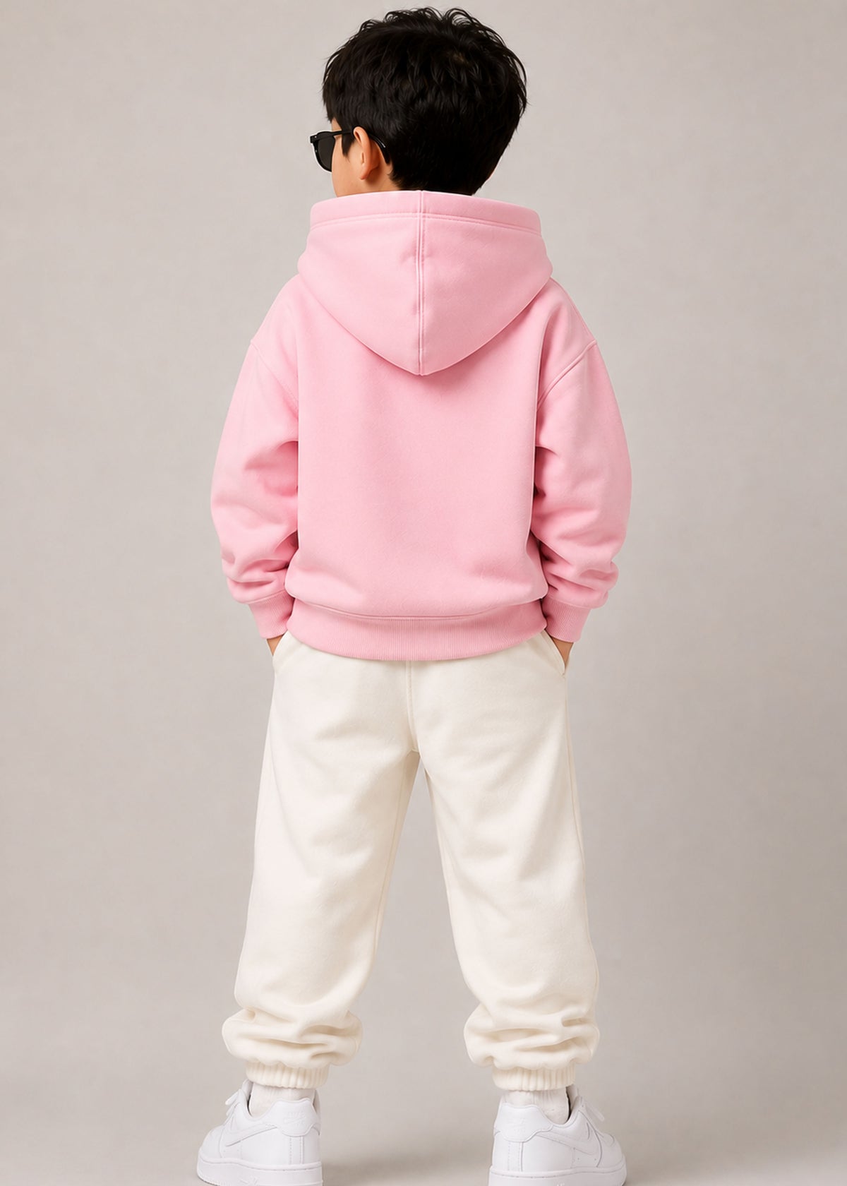 J&JP Boys Pink Printed Full Sleeve Hoodie