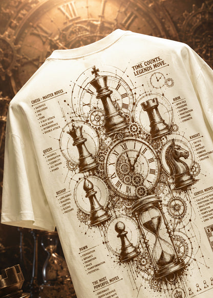 Chess Edition – Time Counts. Legends Move. Brown Print T-Shirt