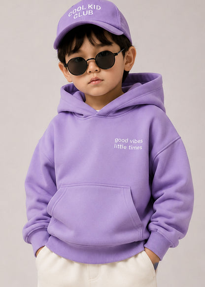 J&JP Boys Violet Printed Full Sleeve Hoodie